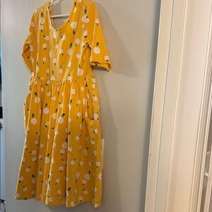 Hanna Andersson Yellow Floral Kids Dress